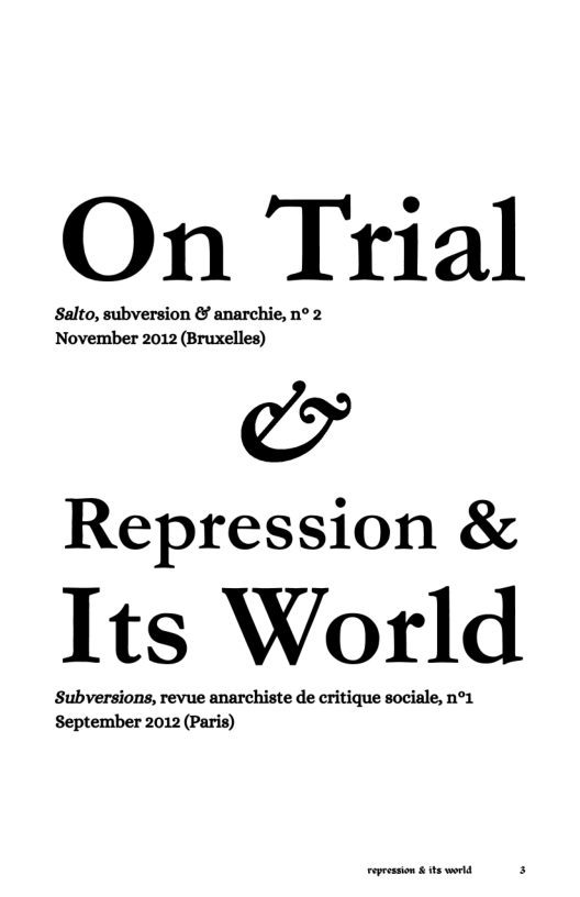 On Tr1al  ll lu.b emonﬂ’nnnrchx  P  Repression &  Its World  ubvemam mm}u de critique sociale, n‘ ber 2 